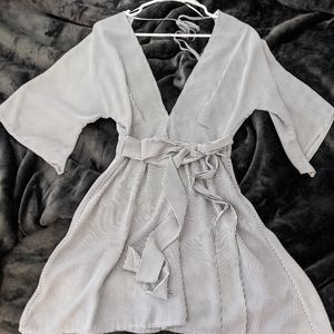 Striped Sexy Backless low cut dress